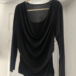Black Cowl Neck Top